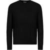 Solid Houndstooth Pattern Jacquard Crew Neck Pullover Long Sleeve Sweater Men Sweater Black 3R1MXD1-MEPZ1-F088