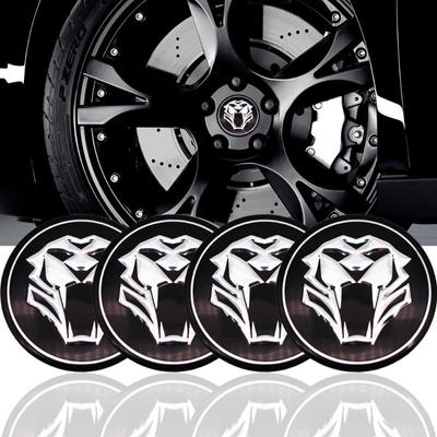 4 X Tiger Head Car Steering Tire Wheel Center Car Sticker Hub Cap Emblem Badge Decals Symbol