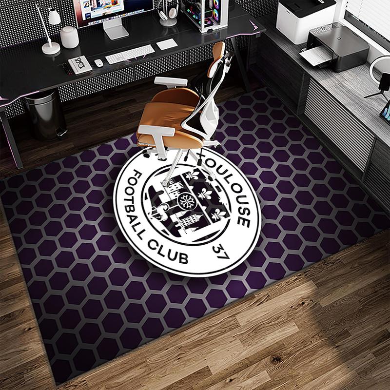 1PC Toul-ouse Football Rug Game Carpet, Floor Mat for Bedroom Living Room Entryway Rug, Home Decor Idea Gift for Christmas Birthday