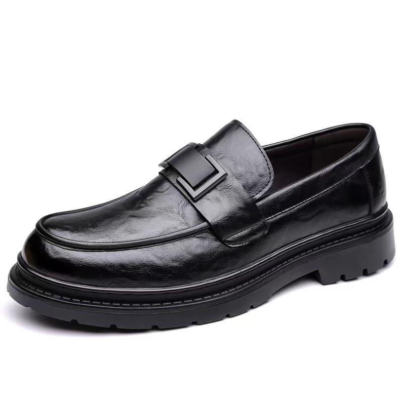 2025 Autumn Men's British Style Soft Sole Leather Shoes - Casual, High-End, Outdoor, Formal, Thick Sole
