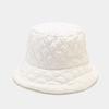 Autumn and winter bucket hat women's solid color down cotton warm and cold-proof fashion simple plaid light soft basin hat