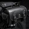 Punk Style Saddlebag Universal PU Side Bag Pouch Travel Luggage Bag with 2 Straps Over Saddles Bag Motorcycle Tool Bag