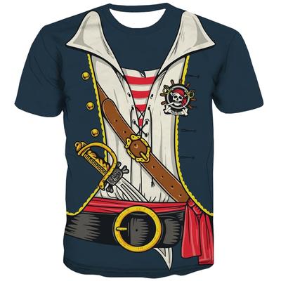 Funny 3D Print Pirate Costume Graphic T Shirts For Men Novelty Funny Tee Tops Streetwear Short Sleeve Oversized Men Tshirt Streetwear