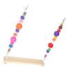 Chicken Swing Toy Suspensible Wooden Chicken Perch Pet Swing Toy Durable Flat Bar