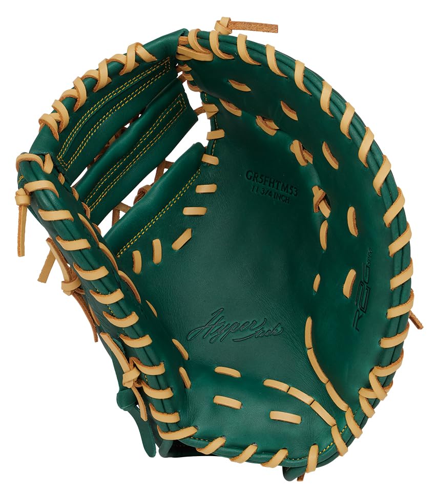 Rawlings HYPER TECH R2G GR5FHTM53 Baseball First Dark Throw Glove, Soft, Base, Green, 11.75 Inches, Right-Handed