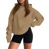 Damen-Sweatshirt mit Rundhalsausschnitt, übergroß, langärmelig, lässig, locker sitzender Kordelzug