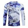 Mens Camo Print Long Sleeve Crewneck Tee Fishing Beach Surfing Outdoor Activities
