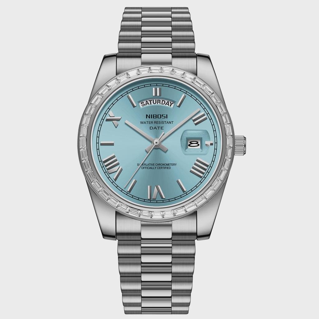 NIBOSI Fashion Men Watches Top Brand Luxury Wristwatch Day Date Miyota Quartz Watch Men Waterproof Clock