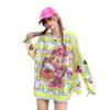European-Style Rhinestone Cartoon Long-Sleeve Sweater for Women - Casual, Versatile Knit Top for Spring & Autumn