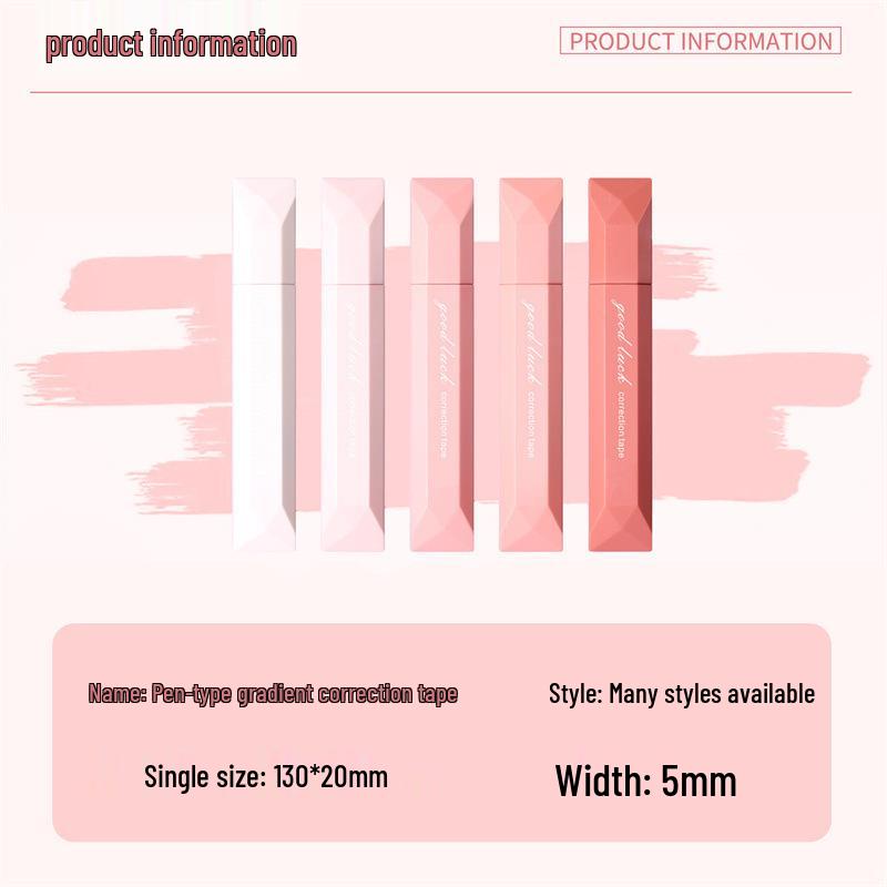 Gradient Invisible Color Correction Tape - Smooth, Portable, High-Quality Stationery for Primary School Students