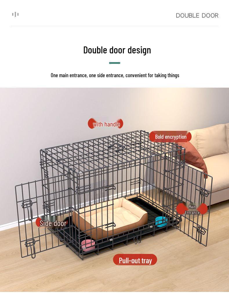 Bold Nano Indoor Pet Cage: Compact Iron Cage for Small Dogs, Transportable and Spacious Bed for Large Dogs