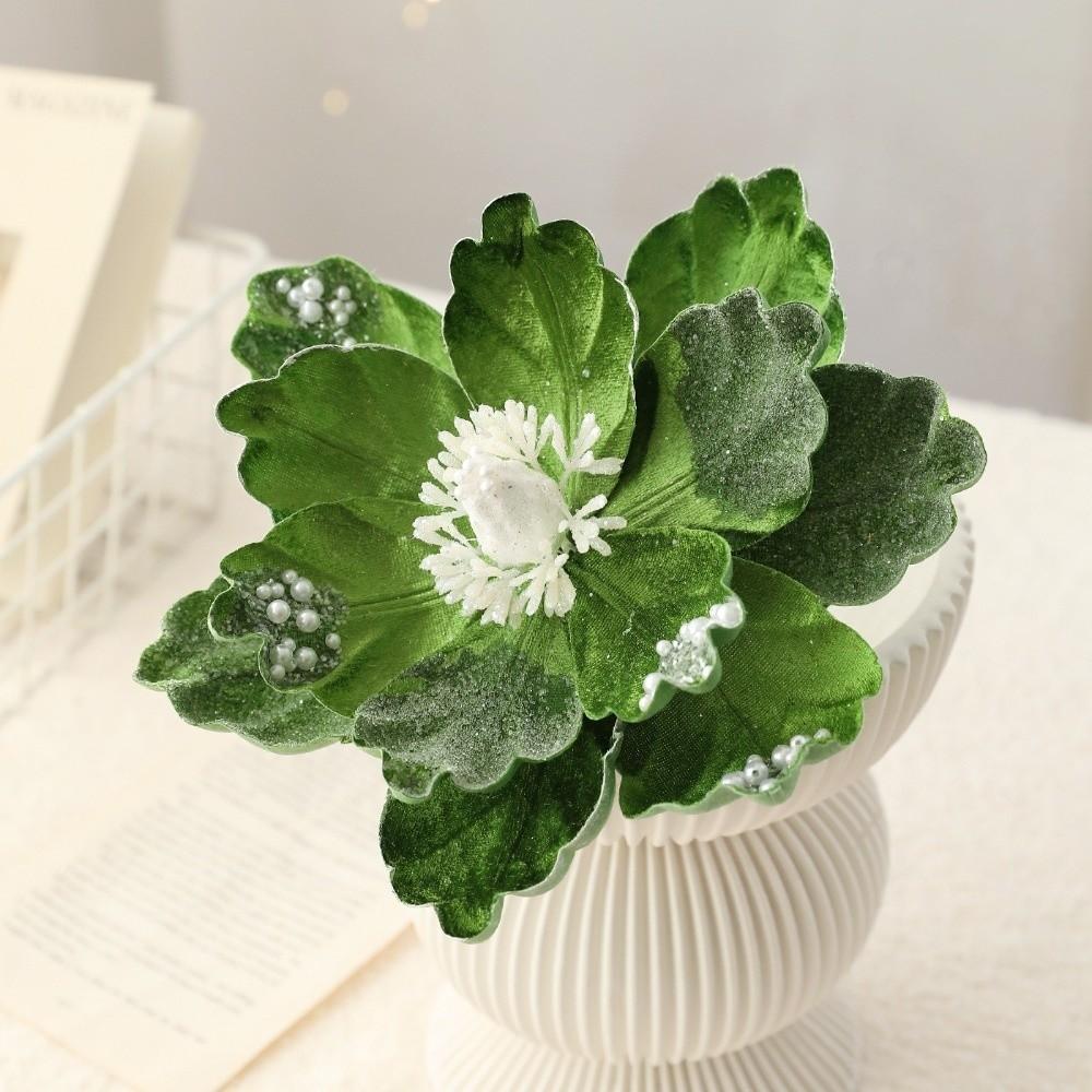 New 15CM Artificial Poinsettia Flower Glitter Sequins Simulation Flowers Sparkling DIY Christmas Flower New Year Festival