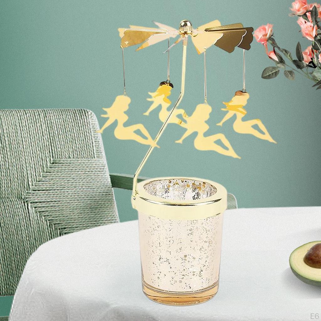 Candle Holder Tea Light Rotating Candlestick Stand for Christmas Dinning Room Centerpieces