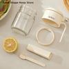 Kitchen Seasoning Container Airtight Seasoning Jar Moisture-Proof Glass Spoon For Storing Salt Glass Seasoning Bottle with Spoon
