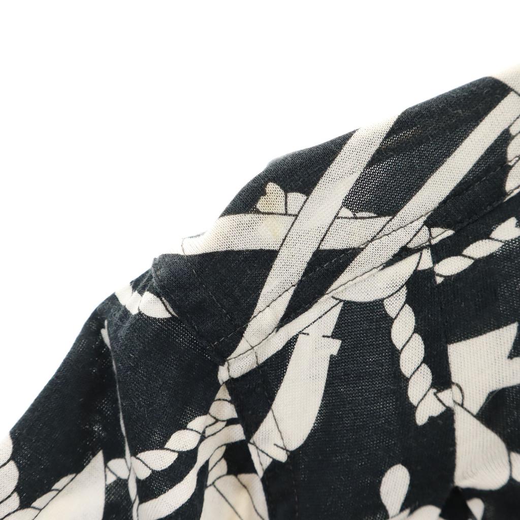 Celine 90s Made In Italy Old JCC Marine Pattern Short Sleeve Cotton Shirt Women Used