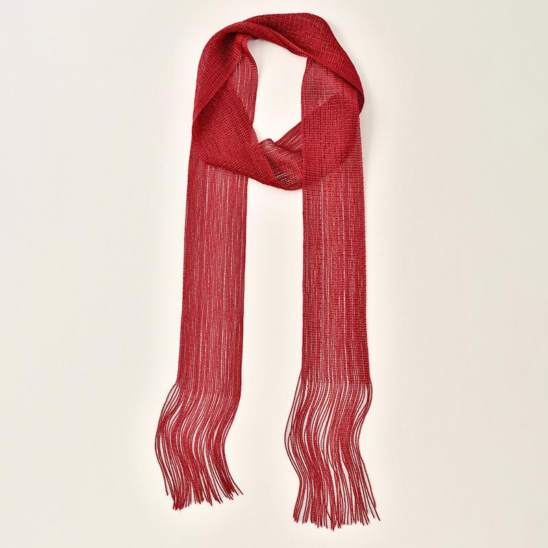 Fringe Tassel Fabric Scarf Long Flowy Solid Color Waist Sash Cape Belt Oriental Fashion Elegant Vacation Accessory