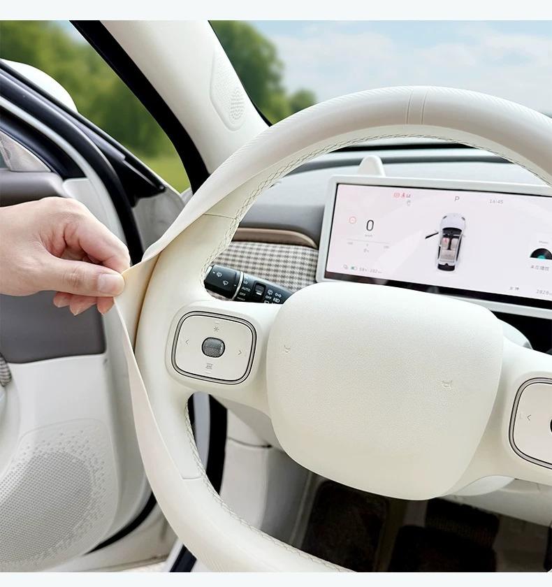 For 2026 GWM ORA 5 Liquid Silicone Steering Wheel Cover, Non‑Slip Ultra‑Thin All‑Season Car Steering Wheel Protector Accessories