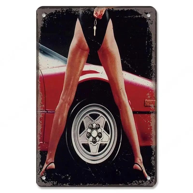 Metall-Wandskulptur Oldtimer | Blechschild, Retro Klassiker Auto Kunst, Halloween & Weihnachtsgeschenk, Bar/Pub/Garage Dekor