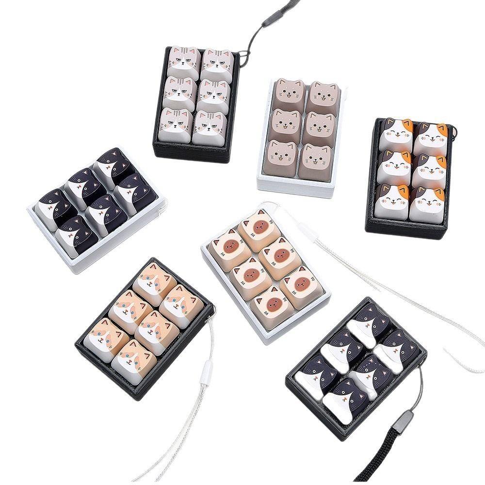 Mechanical Button Anti-stress Fidget Toy Cartoon Backpack Pendant Cat Keycap Keychain Bag Pendant