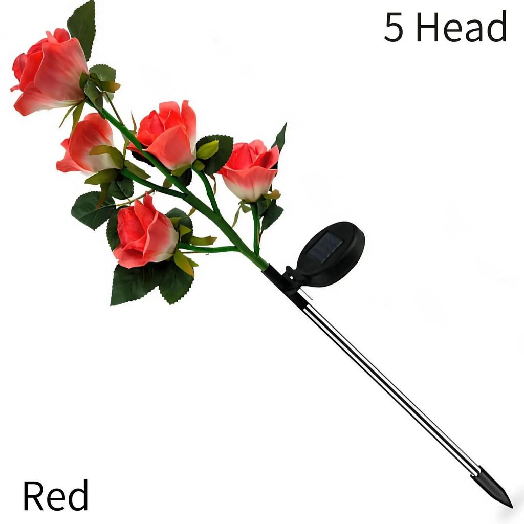 Solar Powered Rose Flower Lights Large Garden Outdoor Decoration Waterproof Lighting Lawn Landscape Lighting