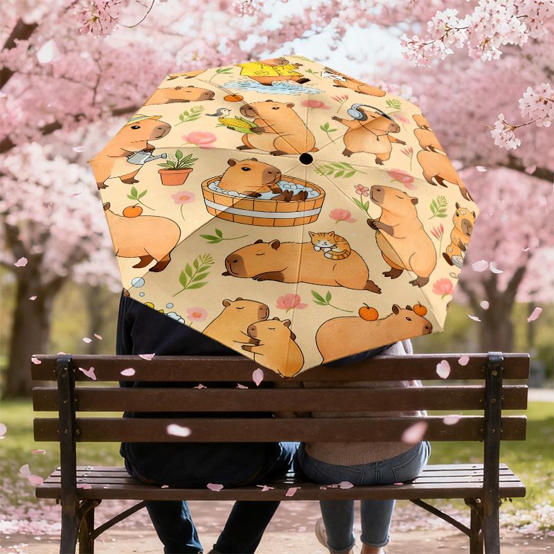 1pc Capybara Pattern Pattern Umbrella Design Automatic Opening and Closing Umbrella, High-quality Travel Umbrella,  c1128154