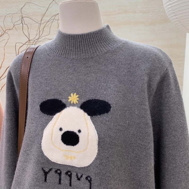 Pullover für Damen Herbst Winter Verdickt Warm Gestrickt Dehnbar Langarm Rollkragen Oberteile