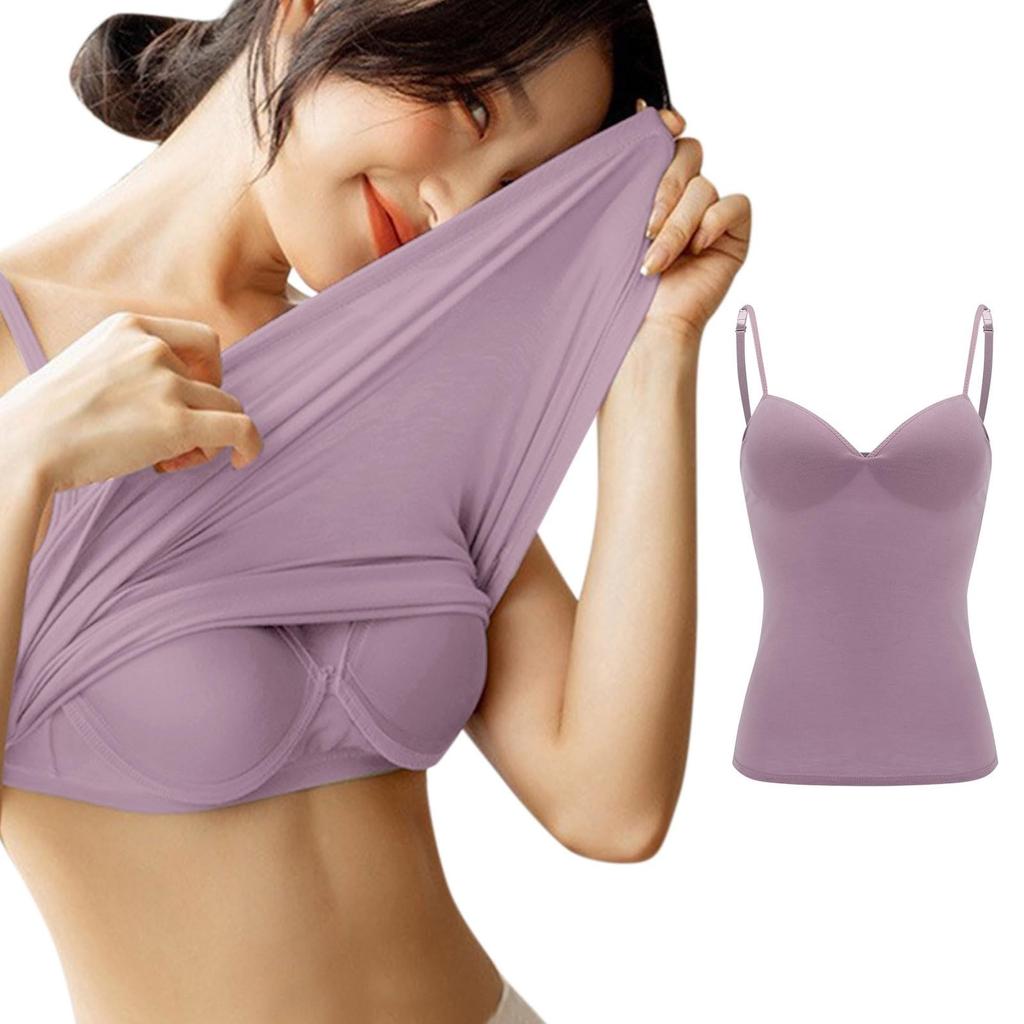 Women's Camisole With Bottom And Chest Pad, Sexy Oversized Underwear With Chest Pad