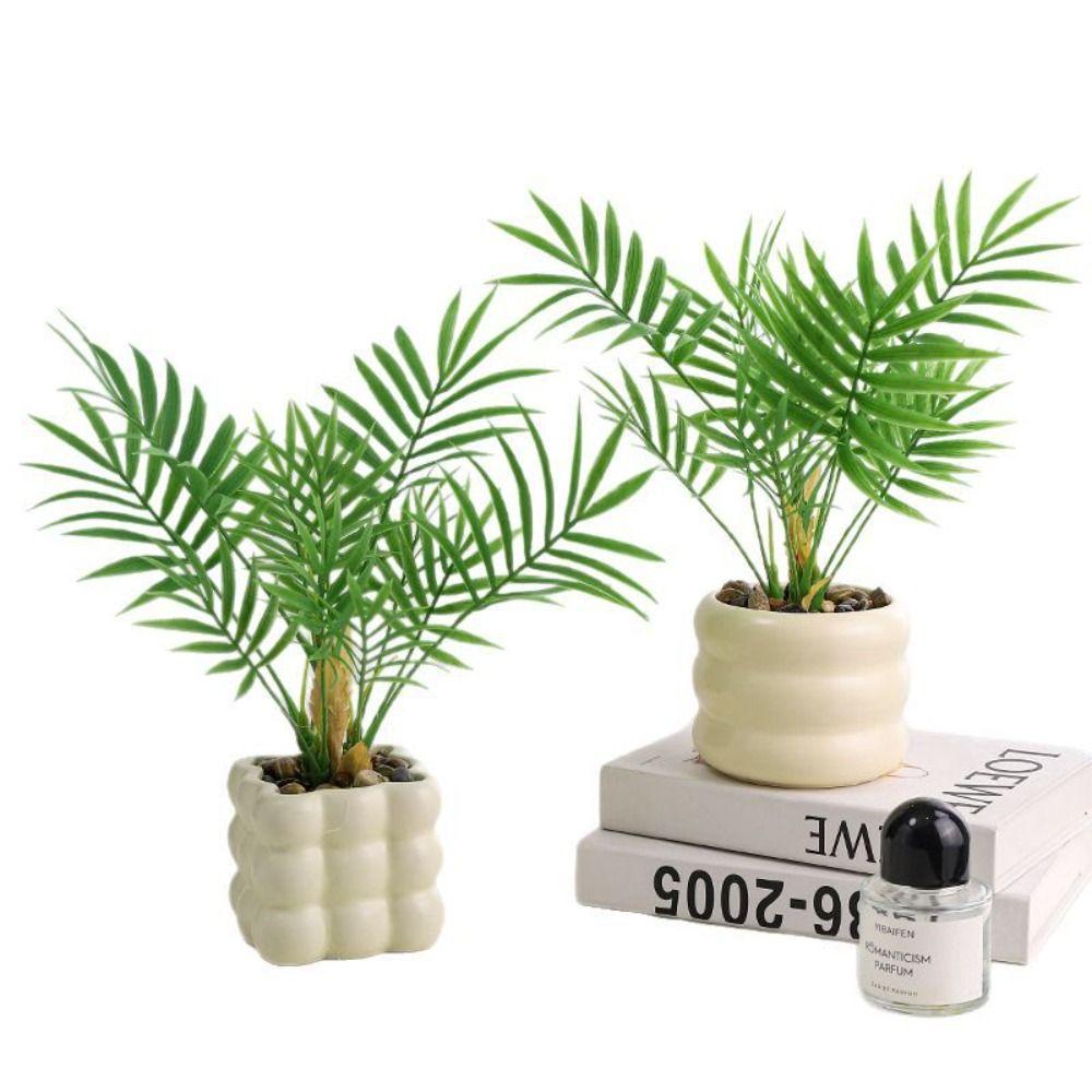 Realistic Simulation Green Plant Bonsai Elegant False Tropical Plants  Home Garden