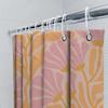 Soft Floral Elegance: Abstract Pink And Orange Pattern Shower Curtain For A Serene And Artistic Bathroom Dcor