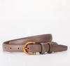 Women's Korean Style Genuine Cowhide Leather Thin Belt, Trendy and Versatile for Fashion with Suit Pants.