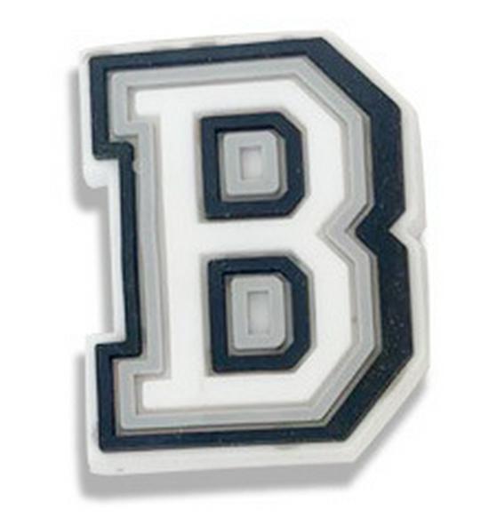 Black & White Letter Series PVC Clog Shoe Charms - Soft Rubber Shoe Flowers & Accessories