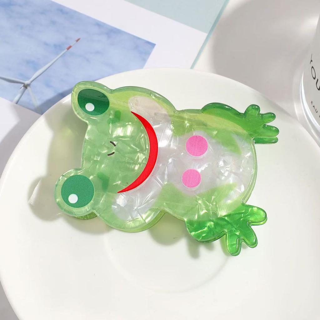 1 buc clip amuzant broască desen animat, clip creativ animal acetat rechin sălbatic mediu jumătate legat agrafă de păr accesoriu de păr clip