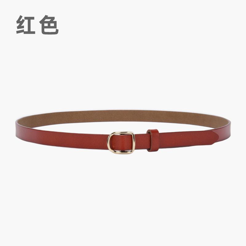 Ladies Belt Simple Cowhide Black Belt Student Decorated Jeans Business Casual Belt Genuine Leather