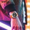 Sanda Men's Trendy Dual Display Casual Watch - Waterproof, Luminous, Octagonal Design with Countdown & Snooze Functions.