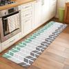 Black White Geometric Runner Rug Line Pattern Interlaced Design Hallway Carpet Modern Trendy Non-Slip Long Floor Mat for Bedroom