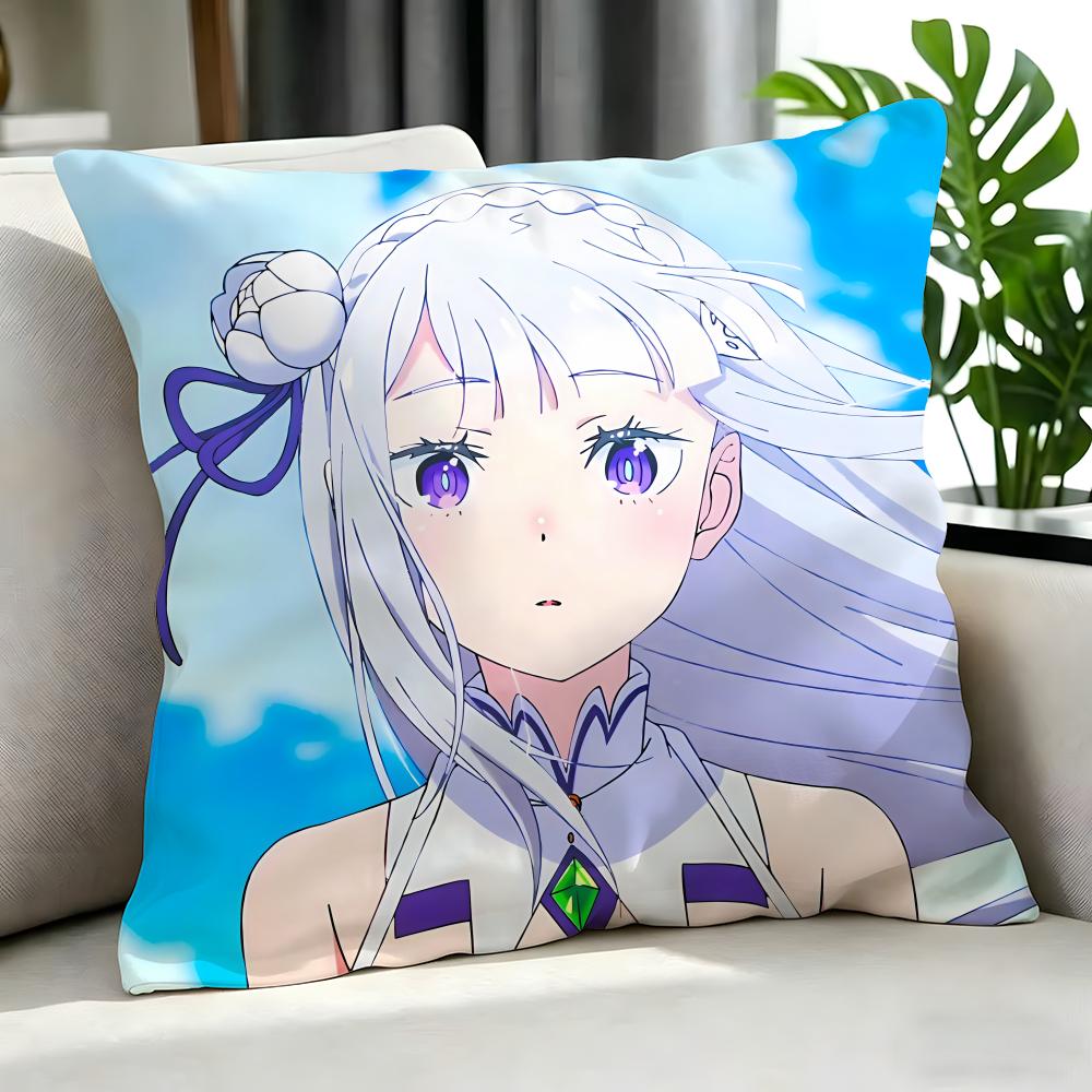 Rezero Starting Life In Another World Cushion Cover Cushion Cover Set 4Pcs 50X50 45X45 40X40 Pillowcase Decorative Sofa Home