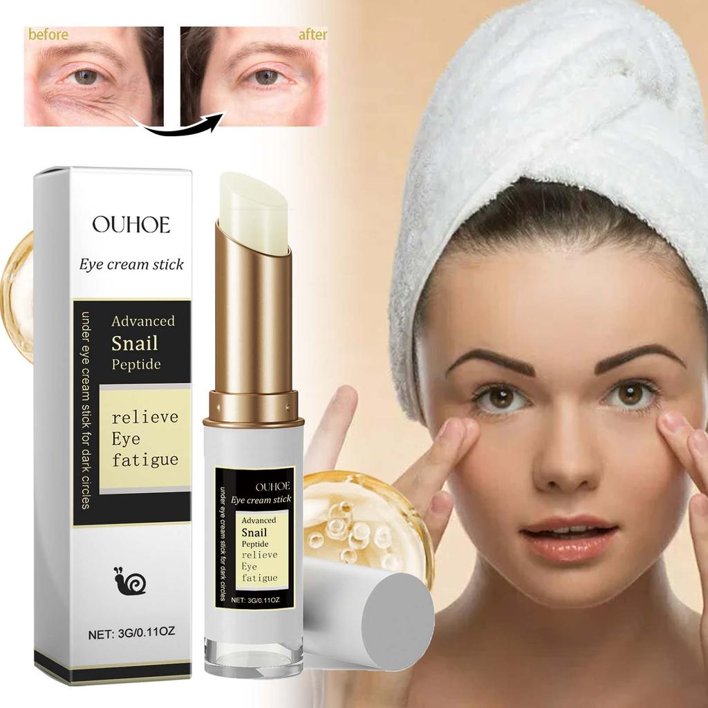 OUHOE Snail Care Eye Cream Stick Reduces Fine Lines, Tightens the Skin Around the Eyes, Nourishes and Cares for Eye Cream