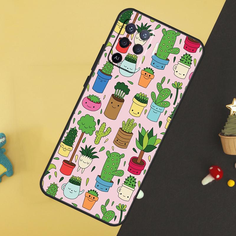 Kaktus Sukkulente Hülle Für Oppo A80 A60 A40 A54 A74 A94 A18 A38 A58 A78 A98 A96 A76 A16 A15 A17 A57 A5 A6 Pro