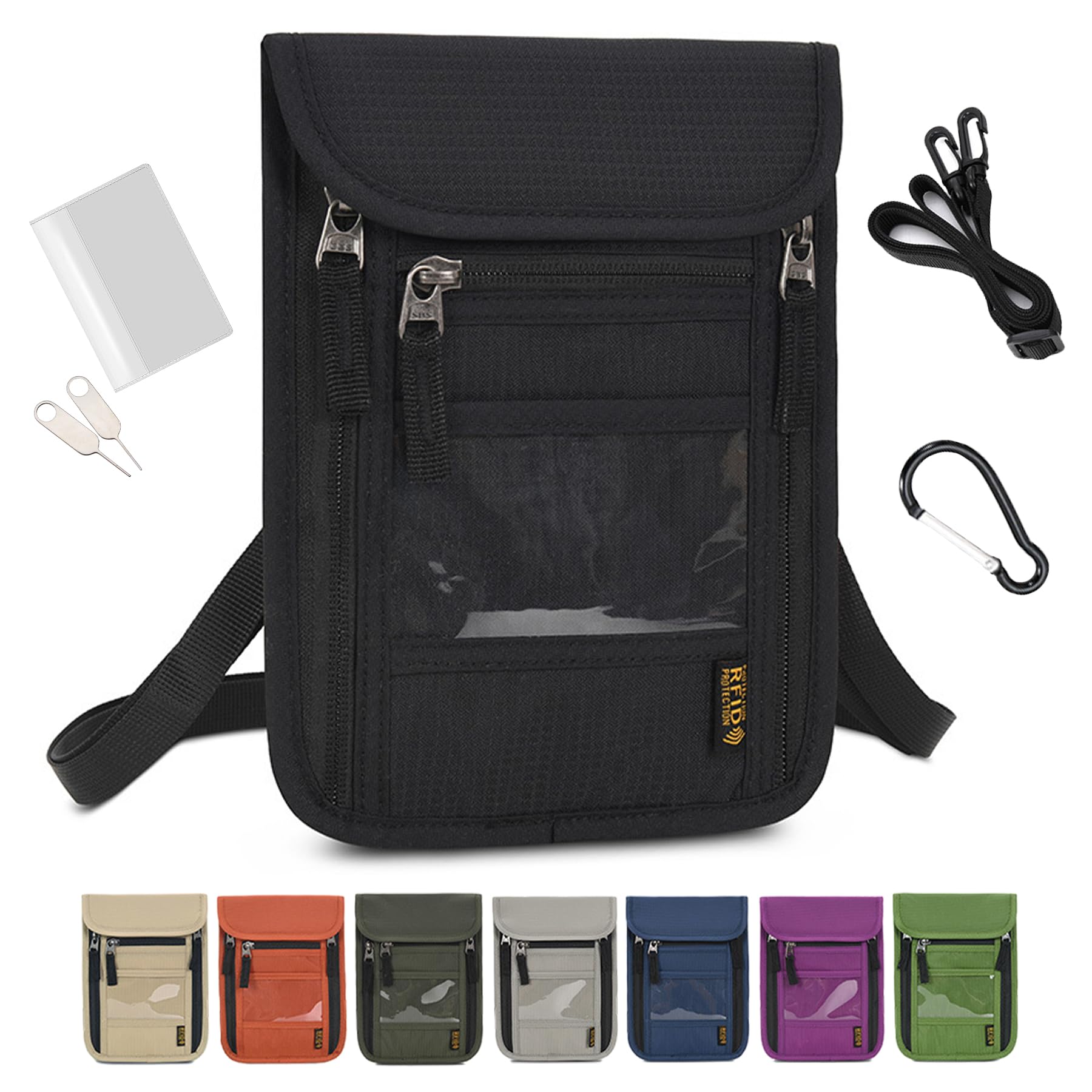 

Паспорт Висит на шее Безопасность Большой Заграничный Паспорт Безопасность Паспорт Удобное Путешествие Черный [GOKEI] Чехол, Шейный ремешок, Защита от скимминга, Чехол, чёрный