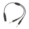 Aviation Headphone Cable Airbus XLR To GA Dual Plug 5 Pin Black Aircraft Headphone Connector Cable for Aviation Communication
