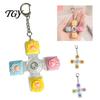 Handheld Plastik Dekompression Spielzeug 4-Tasten Fidget Tastatur Spielzeug, LED Leuchtender Spinner mit Finger Clicker Schlüsselanhänger, Stressabbau Druckknopf