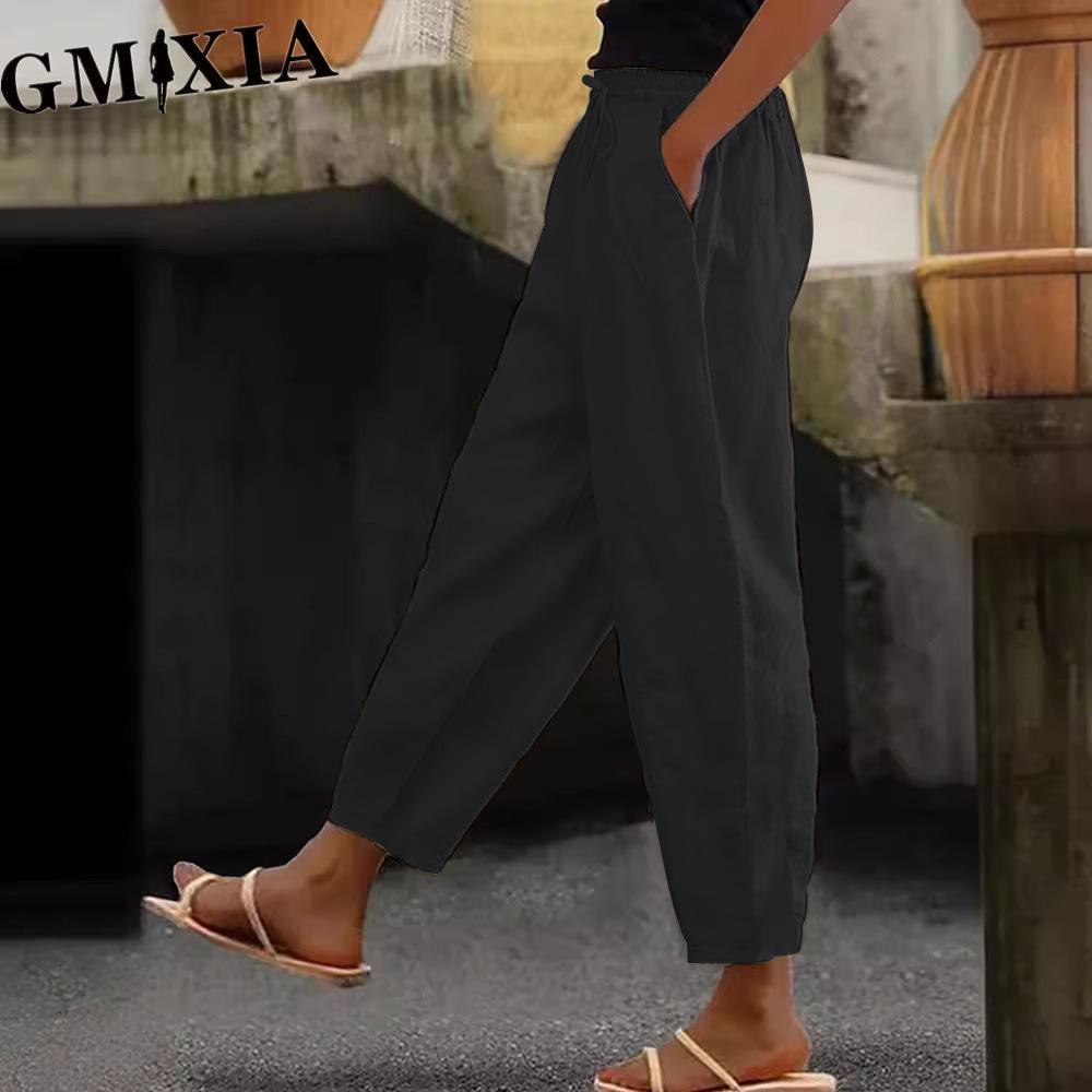 GMXIA Women's Fashion Casual Solid Color Print Pants & Capris Trousers