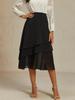 Plus Size Women's Fashion Casual Solid Layered Mesh Skirt