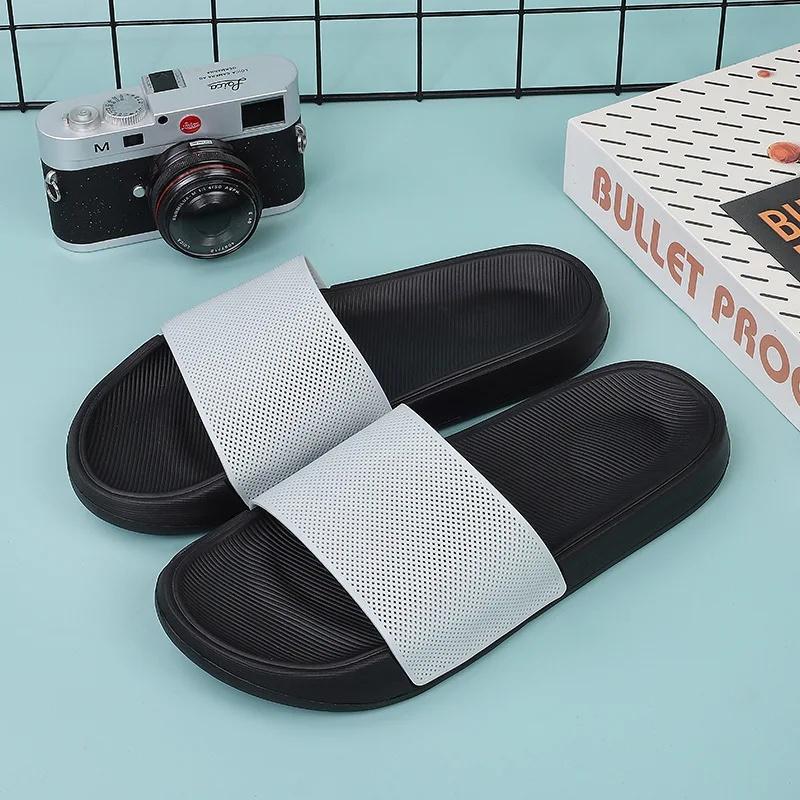 Summer Fashion Couple PVC Slippers Men's Women's Flat Sandals Polyester Lining Breathable Slip-On Slippers