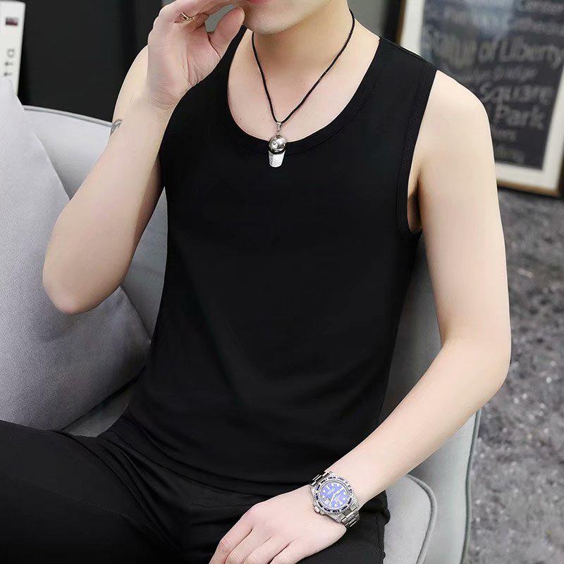 

Мужской рабочий жилет весна/лето: Молодежная футболка без рукавов, однотонная спортивная толстовка, внутренняя жилетка S чёрный