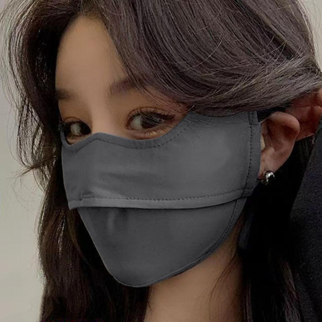 Ice Silk Sunscreen Masks Summer Women's Light Weight Breathable Adjustable Protective Mask for Outdoor Cycling Running