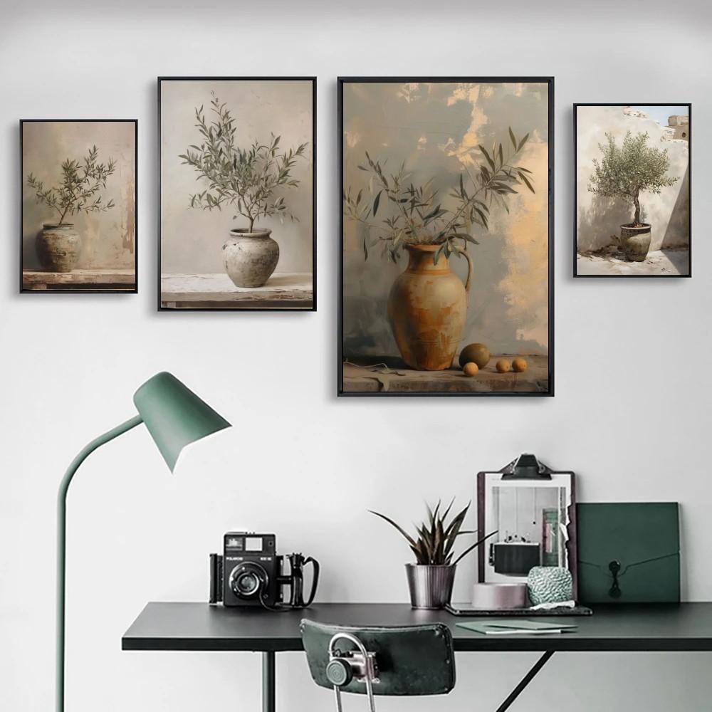 1 buc. Poster Vintage Italian Măslin în Vas Poster Imprimeu Artă Bar Mobilier Decor Cameră de Zi