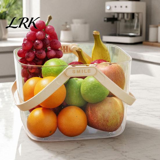 Outdoor Picnic Accessory Transparent Basket, with Handle, Large Capacity Organizer, Durable Multi-purpose Storage Basket Waterproof Food Container,