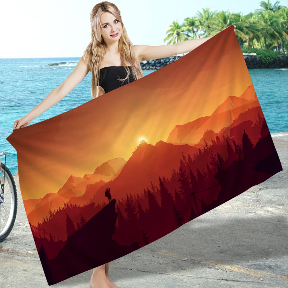 Classic F-Firewatches Game Microfiber Blanket Quick Drying Beach Towels Oversized Printing Super Absorbent Pool Towel Blanket