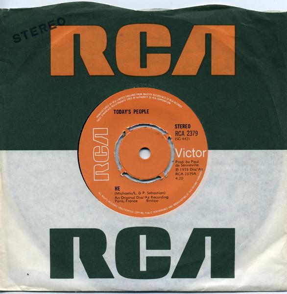 7inch Record TODAY'S PEOPLE (2) - He 2379 RCA 1973 UK Blues Used